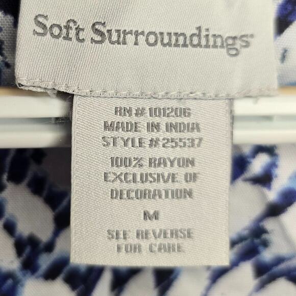 Soft Surroundings South Beach Patterned Tunic Top Beachy Medium - Picture 8 of 9